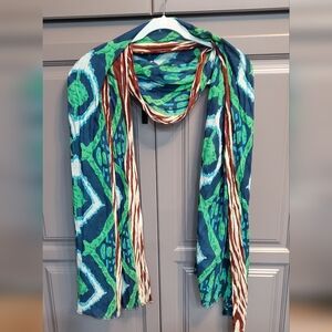 Lucky Brand Striped Scarf with Earthy Tones ⚜️🤎💚⚜️